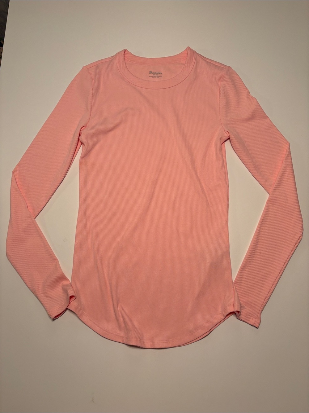 Long Sleeve Crewneck Top - Light Coral Pink